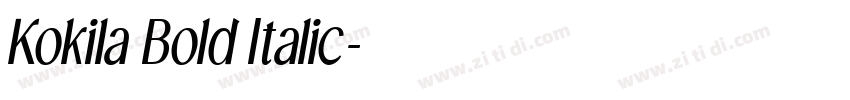 Kokila Bold Italic字体转换